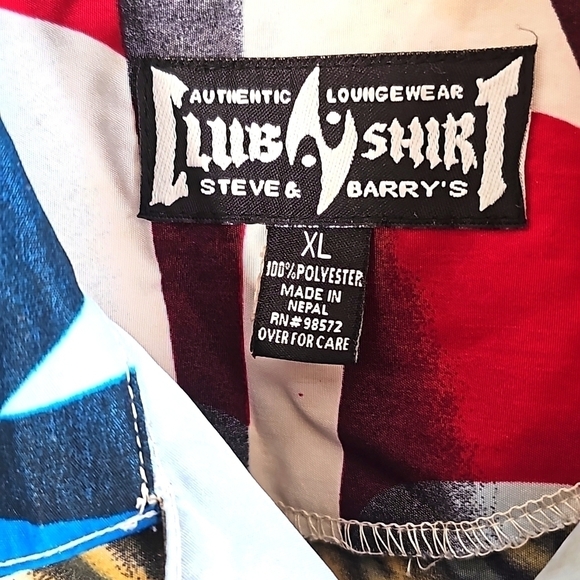 Steve & Barry's Patriotic Eagle Motorcycle Short Sleeve Button-Down Shirt. - Picture 3 of 6